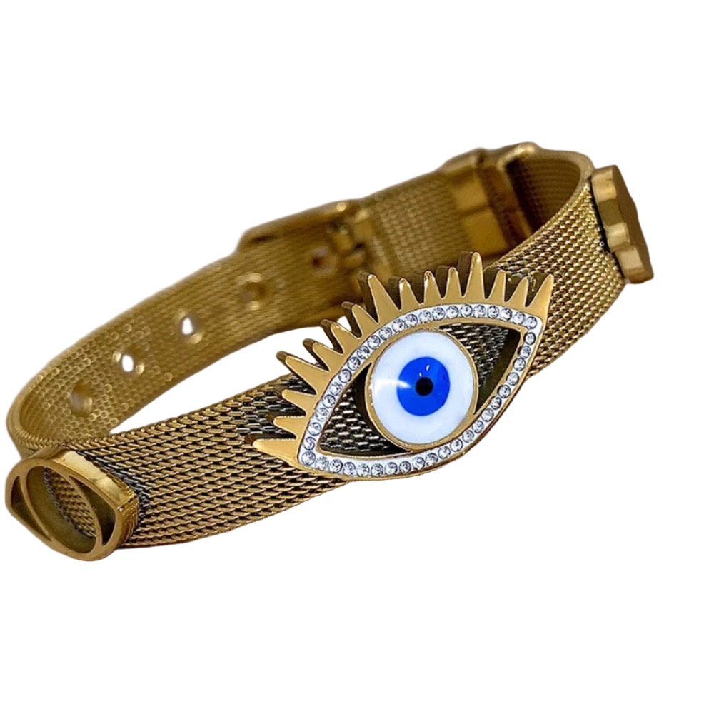 Gold Evil Eye Bracelet - Picture 3 of 7